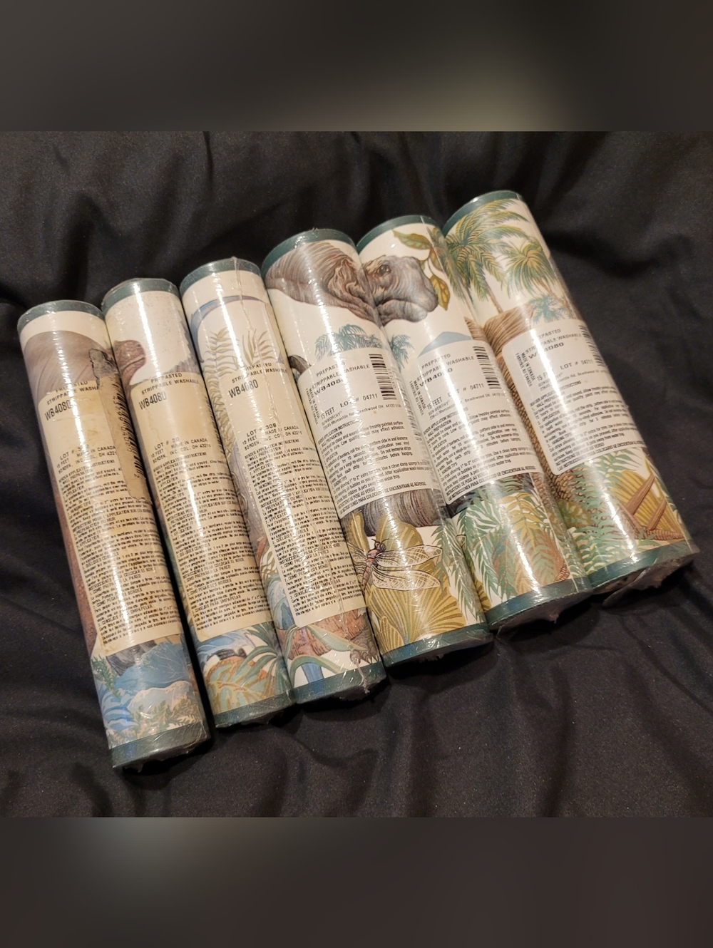 NEW Vintage Sunworthy Dinosaur Prehistoric Wallpaper Border WB4080 Lot of 6